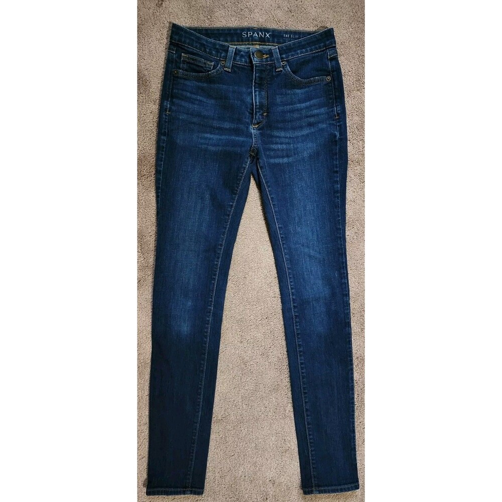 Spanx the slim X skinny blue Denim jeans size 26 X 31"